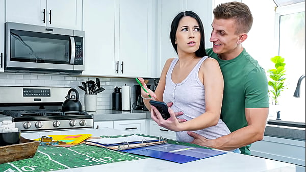 Boyfriend Freeuses His Girl While She Works on Preparing a Draft - Fuckanytime