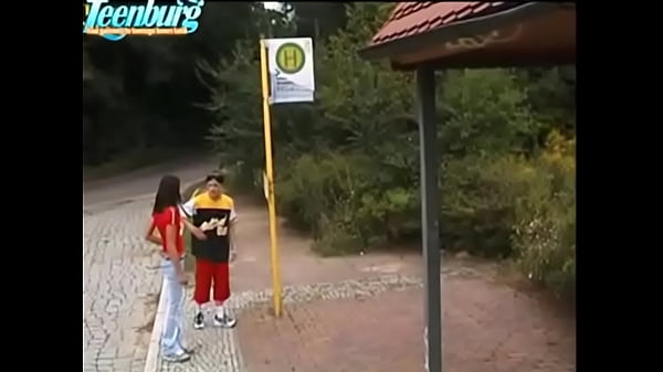 Guy fucks teen girl on bus stop
